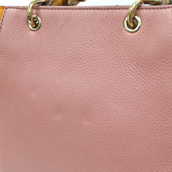 GUCCI Shoulder Bag Bamboo Handbag Day Limited Color Pink Orange Ladies - Picture 9 of 10